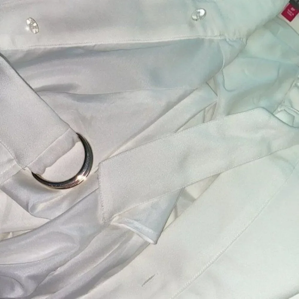 Vince Camuto Women White Hi-Lo Hem Wrap Skirt Size 8P